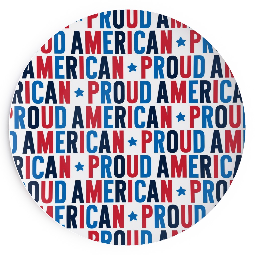 Proud American - Red White and Blue Salad Plate, Multicolor