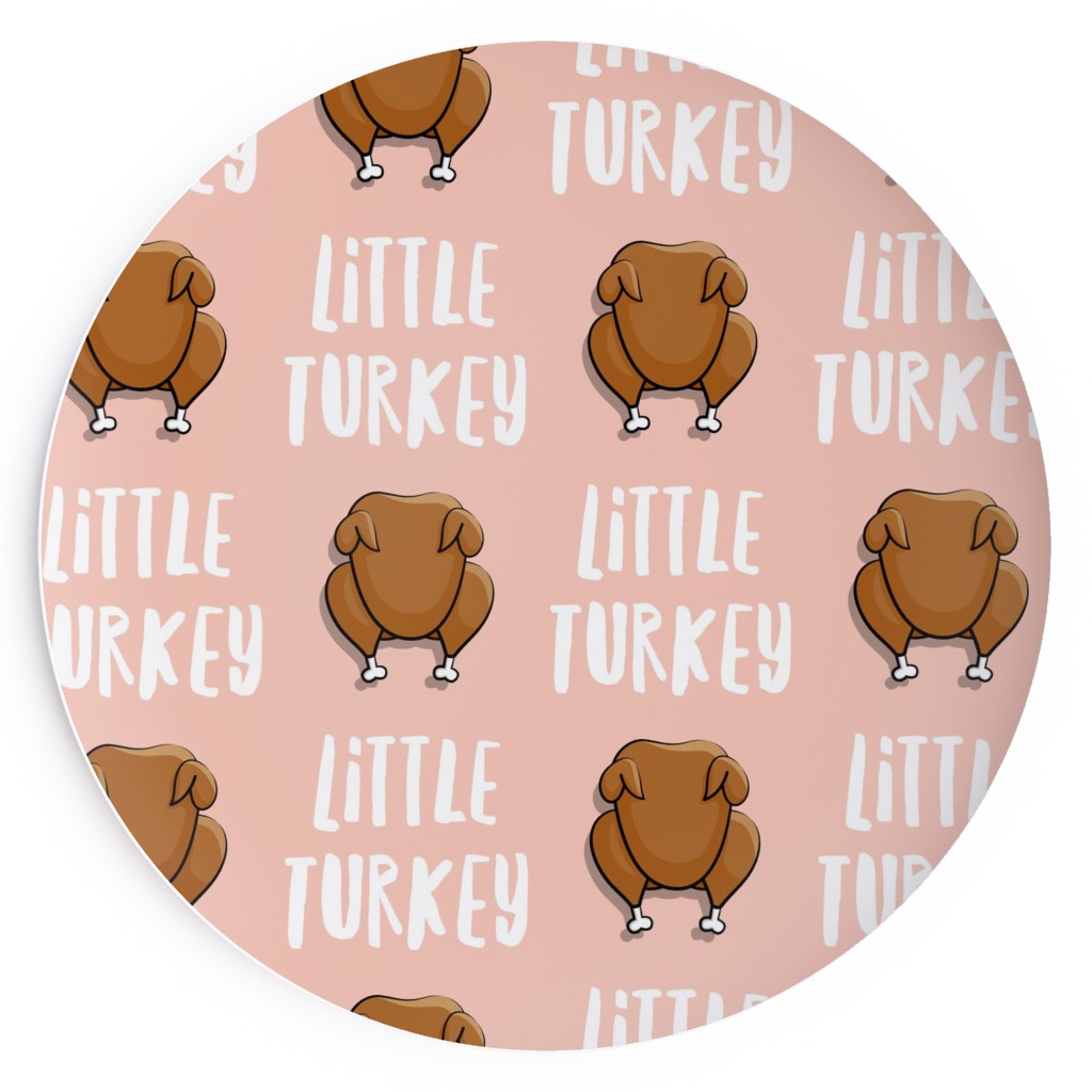 Little Turkey Thanksgiving Salad Plate, Pink