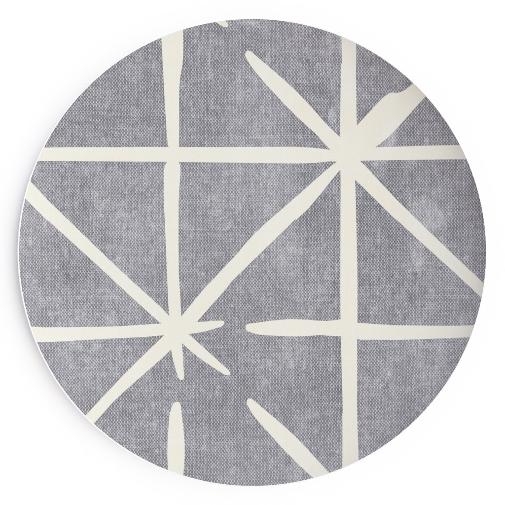 Geometric Triangles - Distressed - Grey Salad Plate, Gray