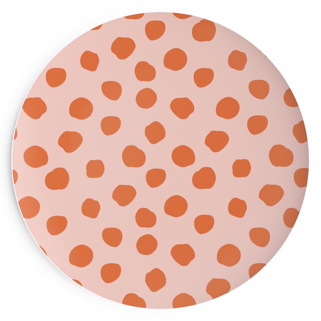 Dotty - Pink and Orange Salad Plate, Pink