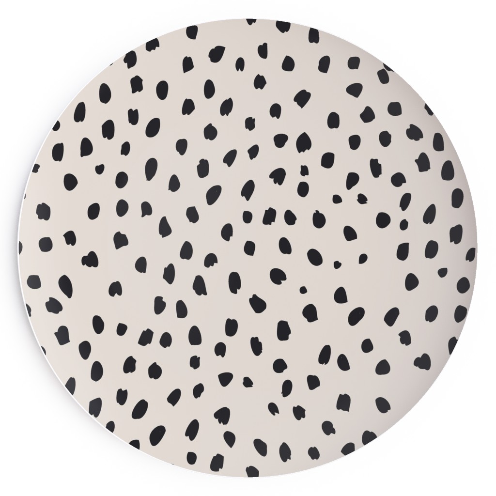 Black Marks - Creamy Beige Salad Plate, Beige