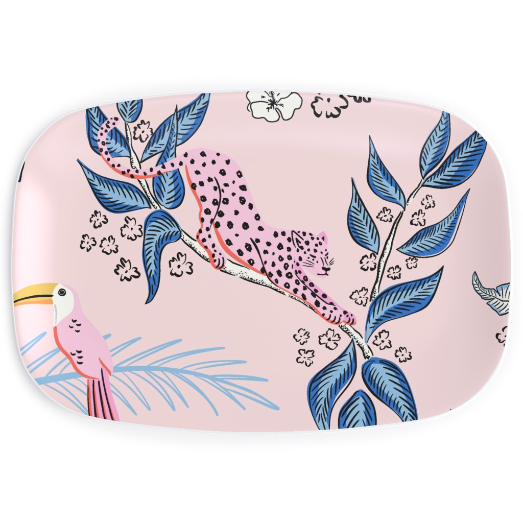 Jungle Toile Serving Platter, Multicolor