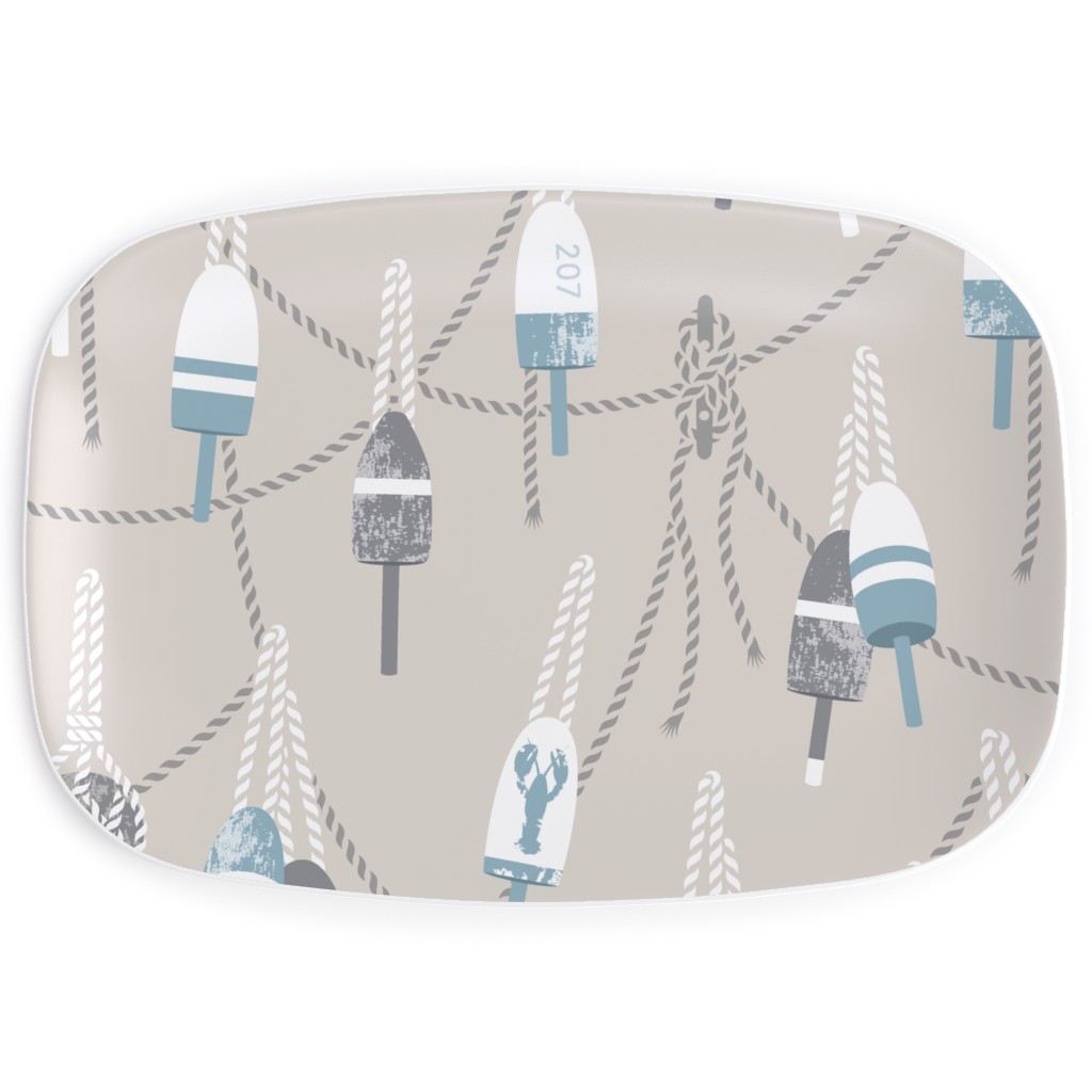 Lobster Buoy - Beige Serving Platter, Beige