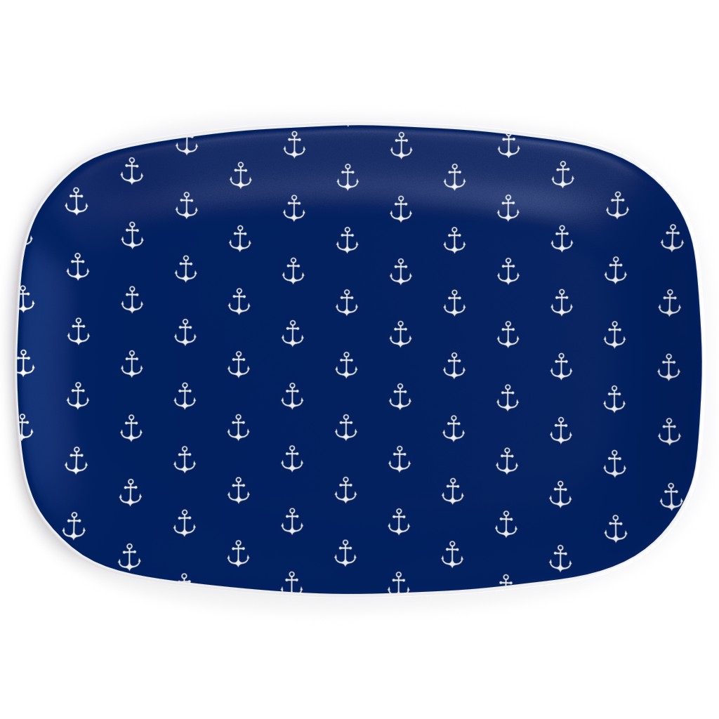 Anchor - Cobalt Blue Serving Platter, Blue, True Blue