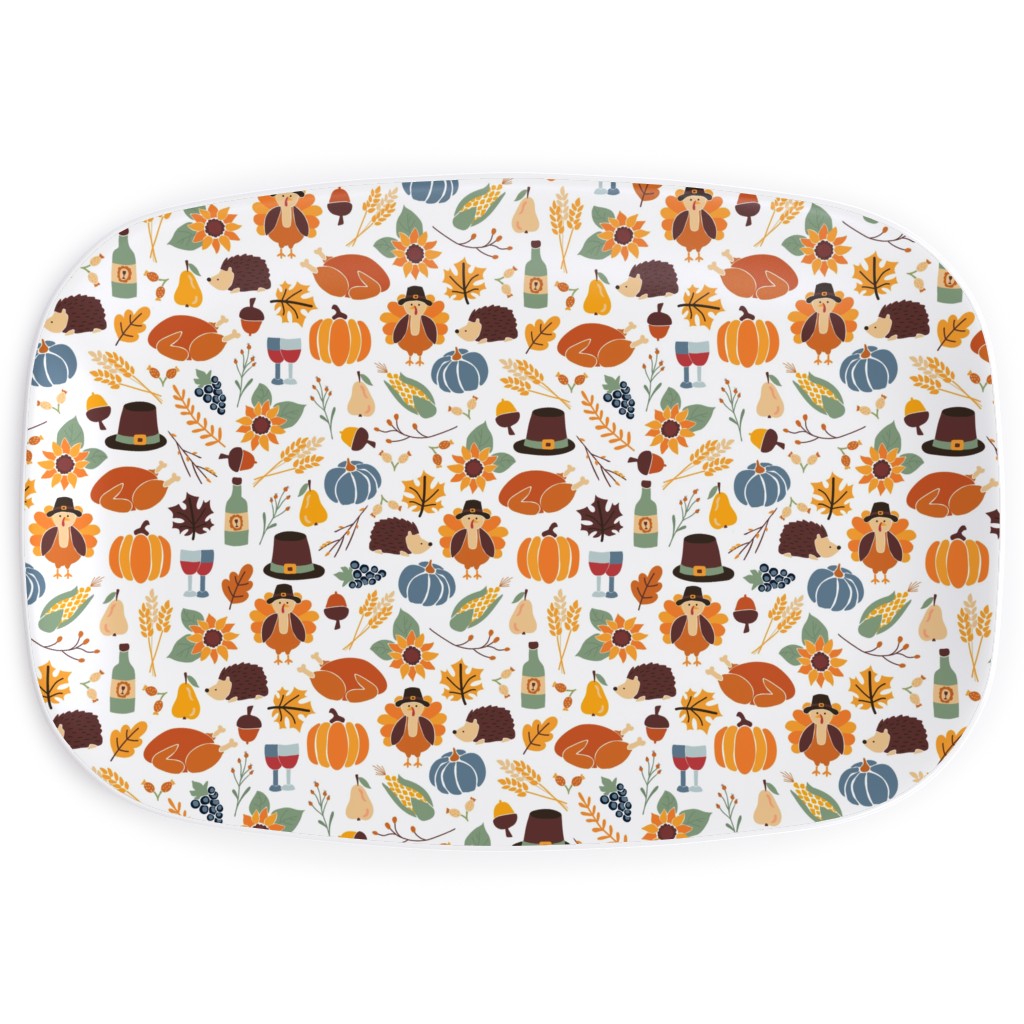 Thanksgiving Table Serving Platter, Multicolor