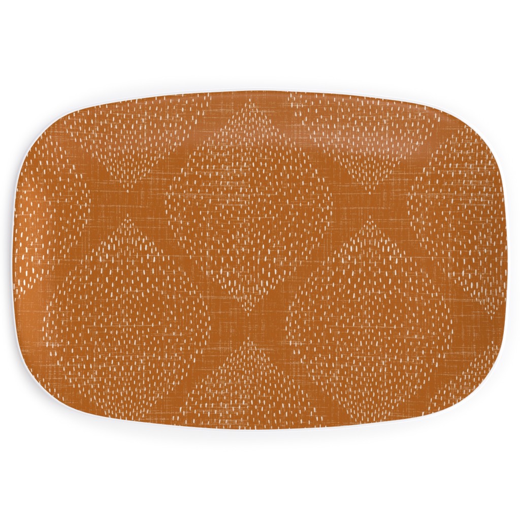 Minimalist Ogee - Burnt Orange Serving Platter, Orange