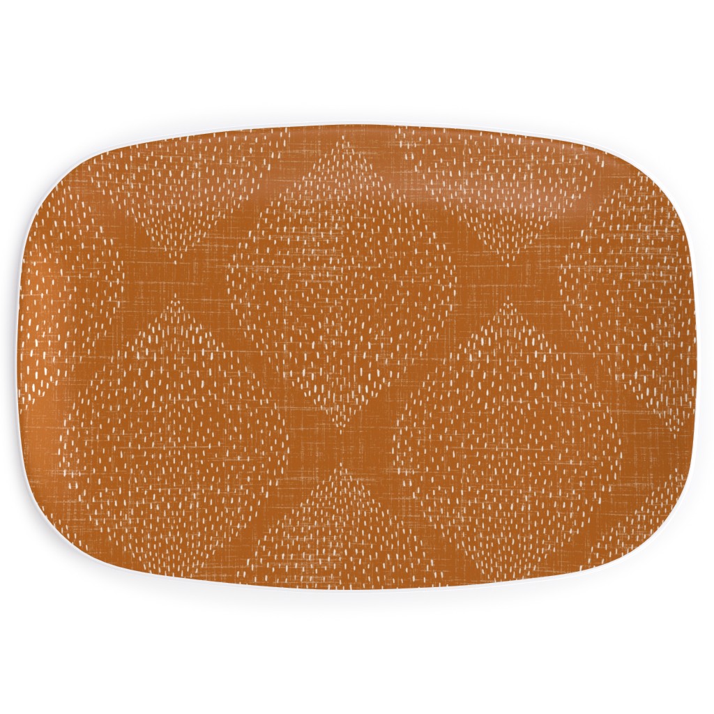 Minimalist Ogee - Burnt Orange Serving Platter, Orange, Orange