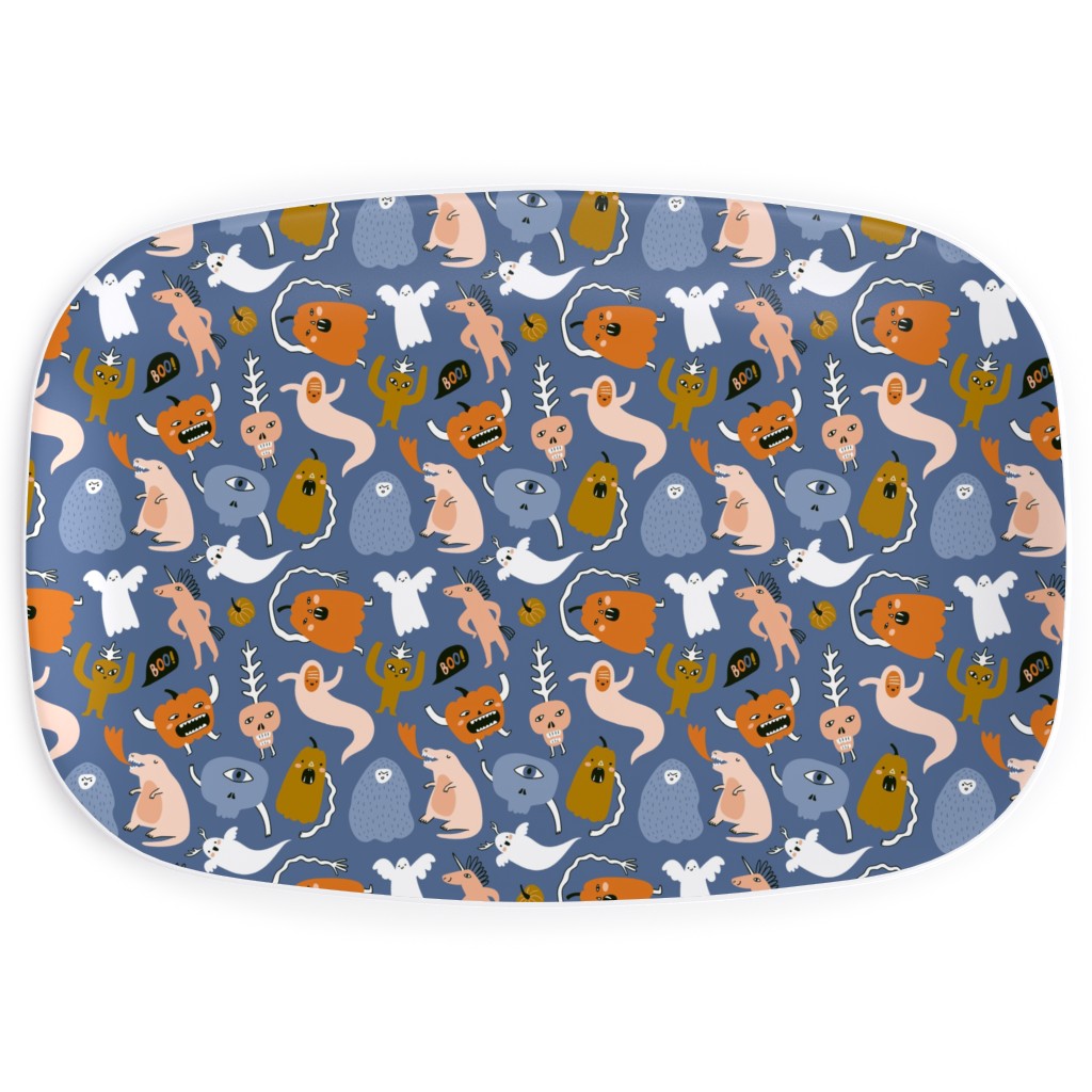Monsters Pattern - Multi Serving Platter, Multicolor