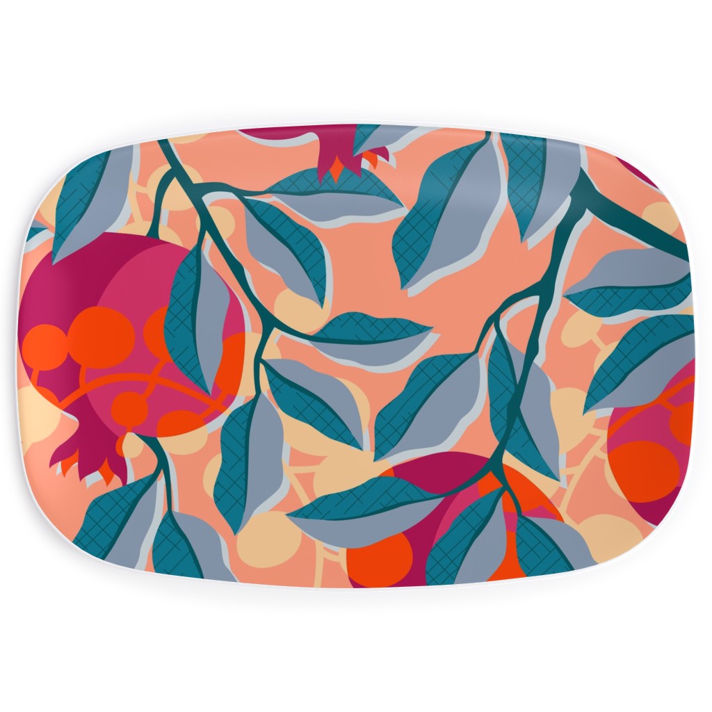 Retro Pomegranate - Multi Serving Platter, Multicolor