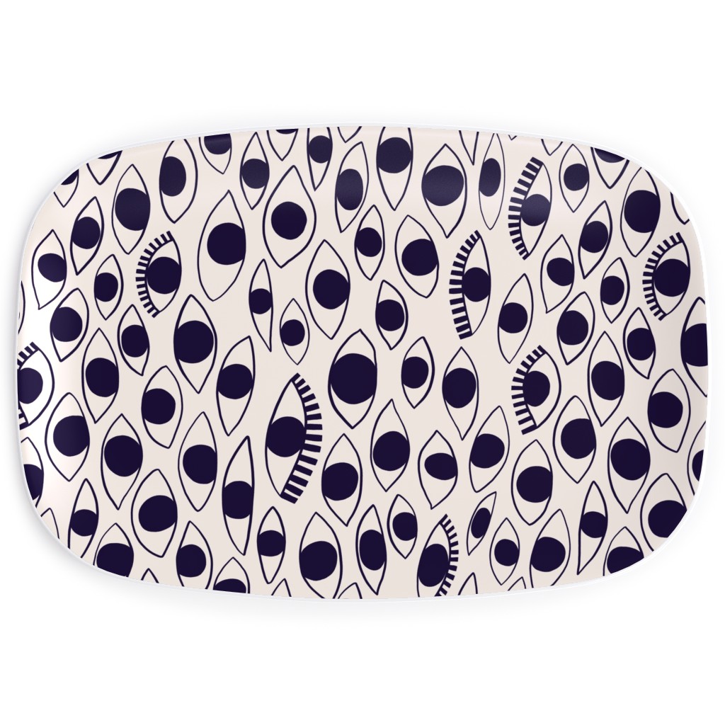 Eye White - Light Serving Platter, White, White