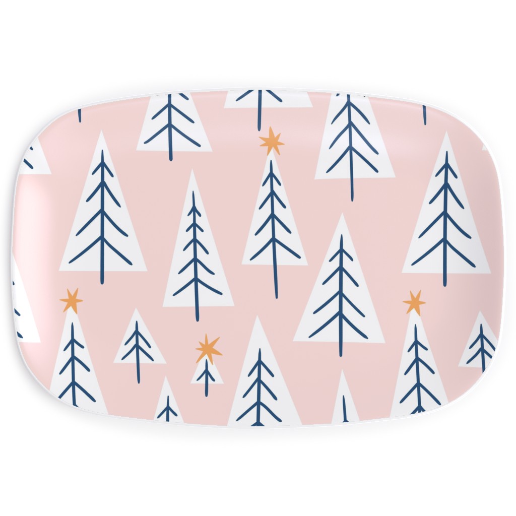 Christmas Tree Forest - Pink Serving Platter, Pink