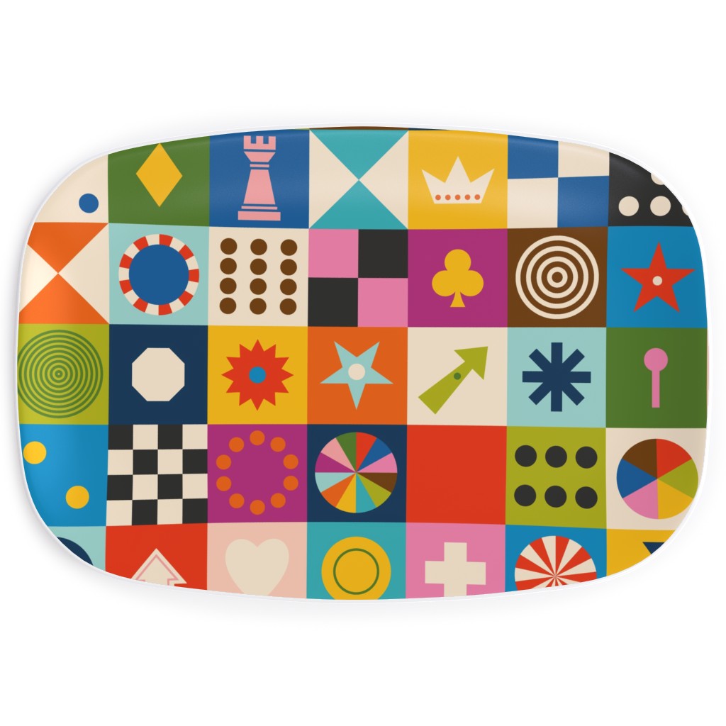 Game Cupboard Serving Platter, Multicolor