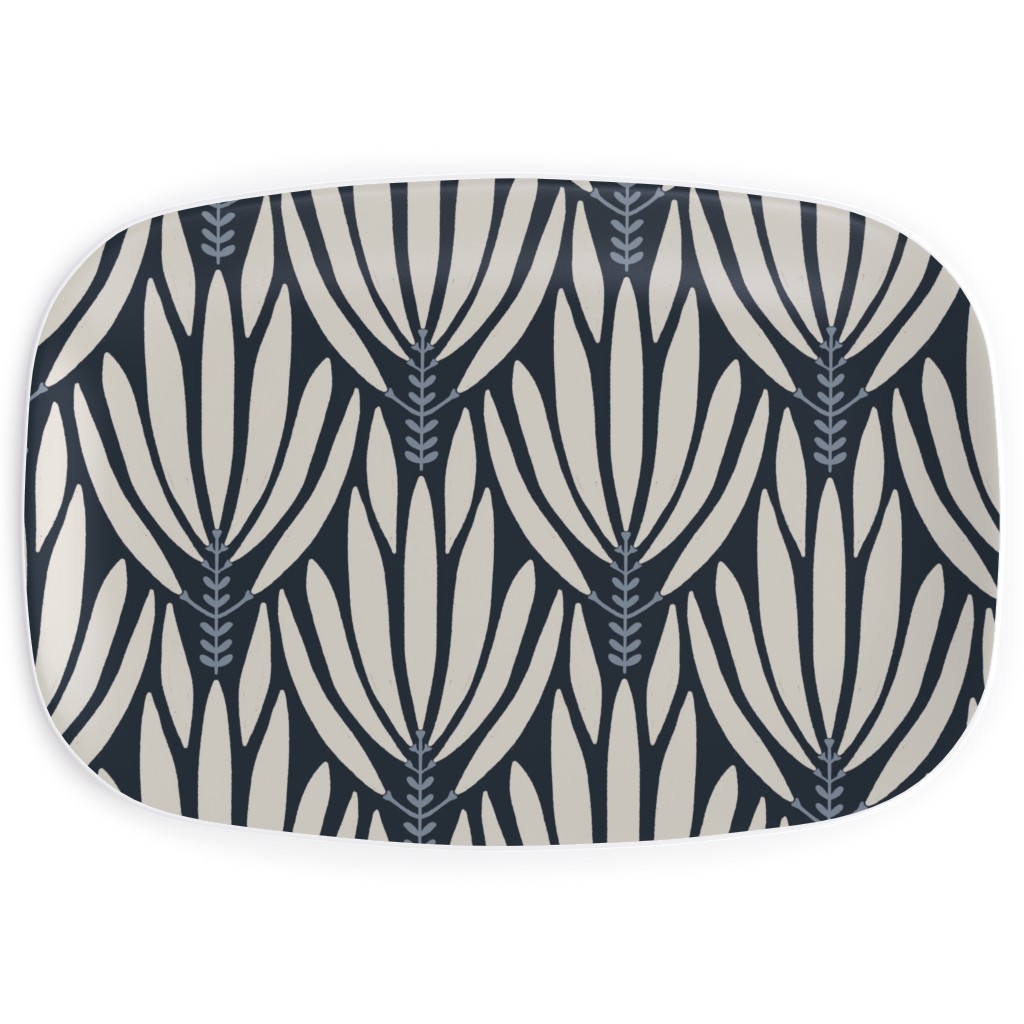 Cleopatra - Beige Serving Platter, Blue