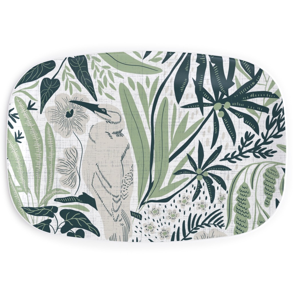 Tropical Hawaiian Dreams Serving Platter, Green