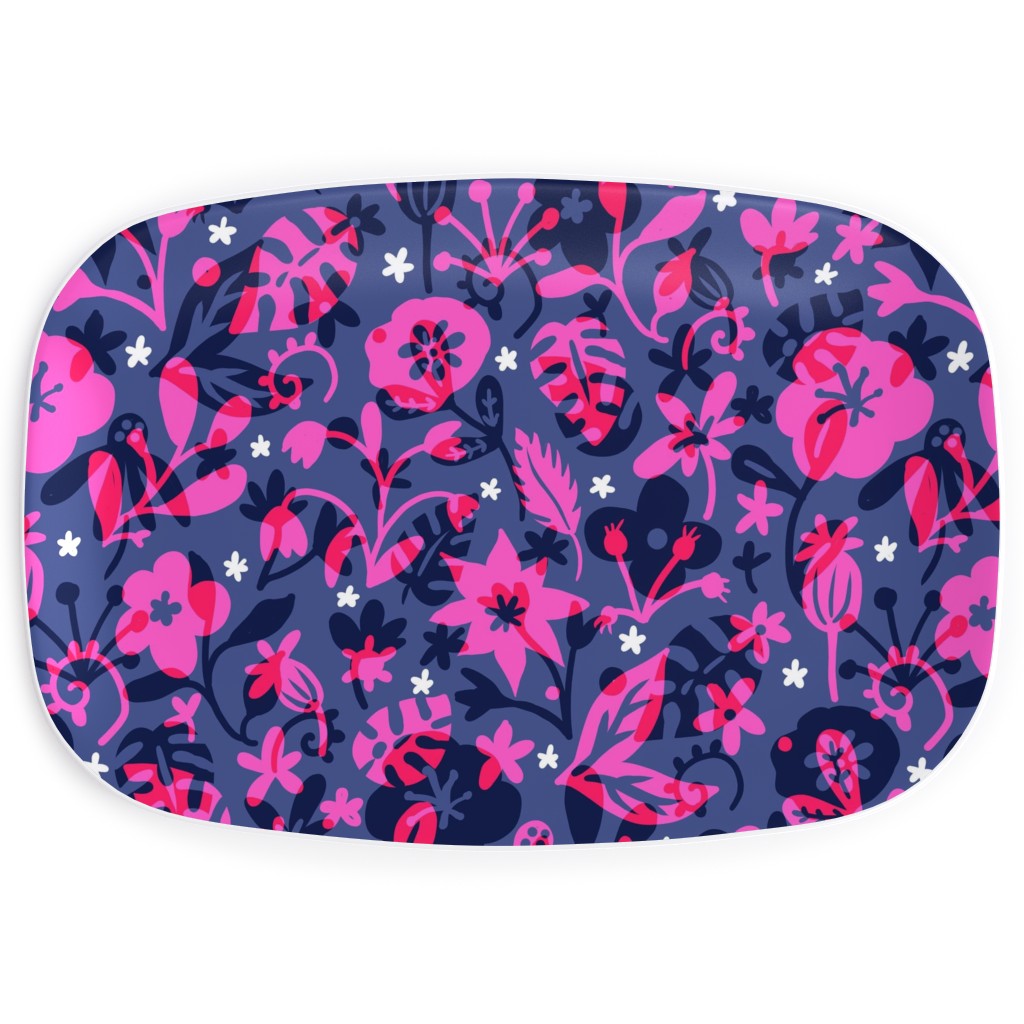 Tropical Floral - Fuchsia Serving Platter, Pink