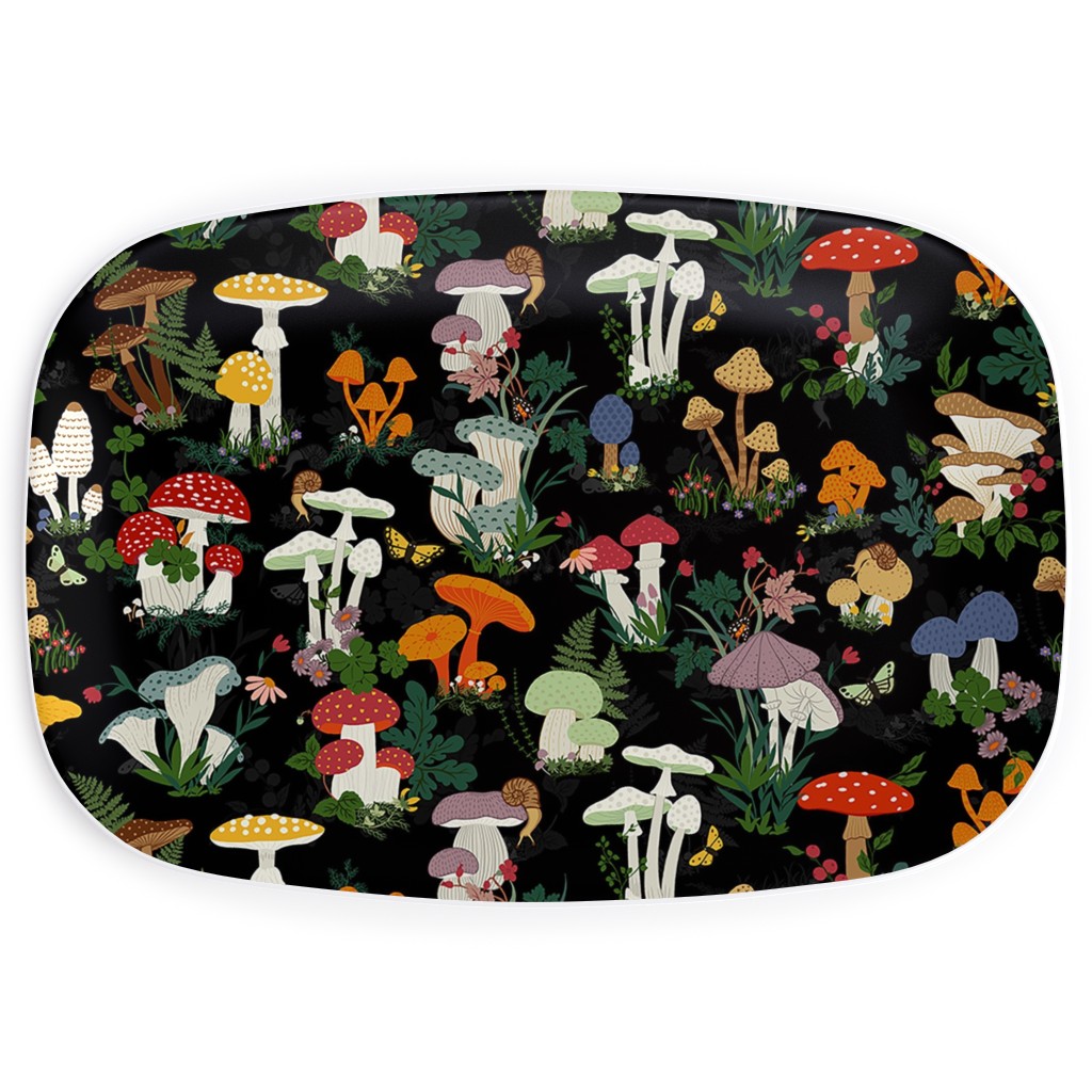 Mushroom Garden - Multi Serving Platter, Multicolor