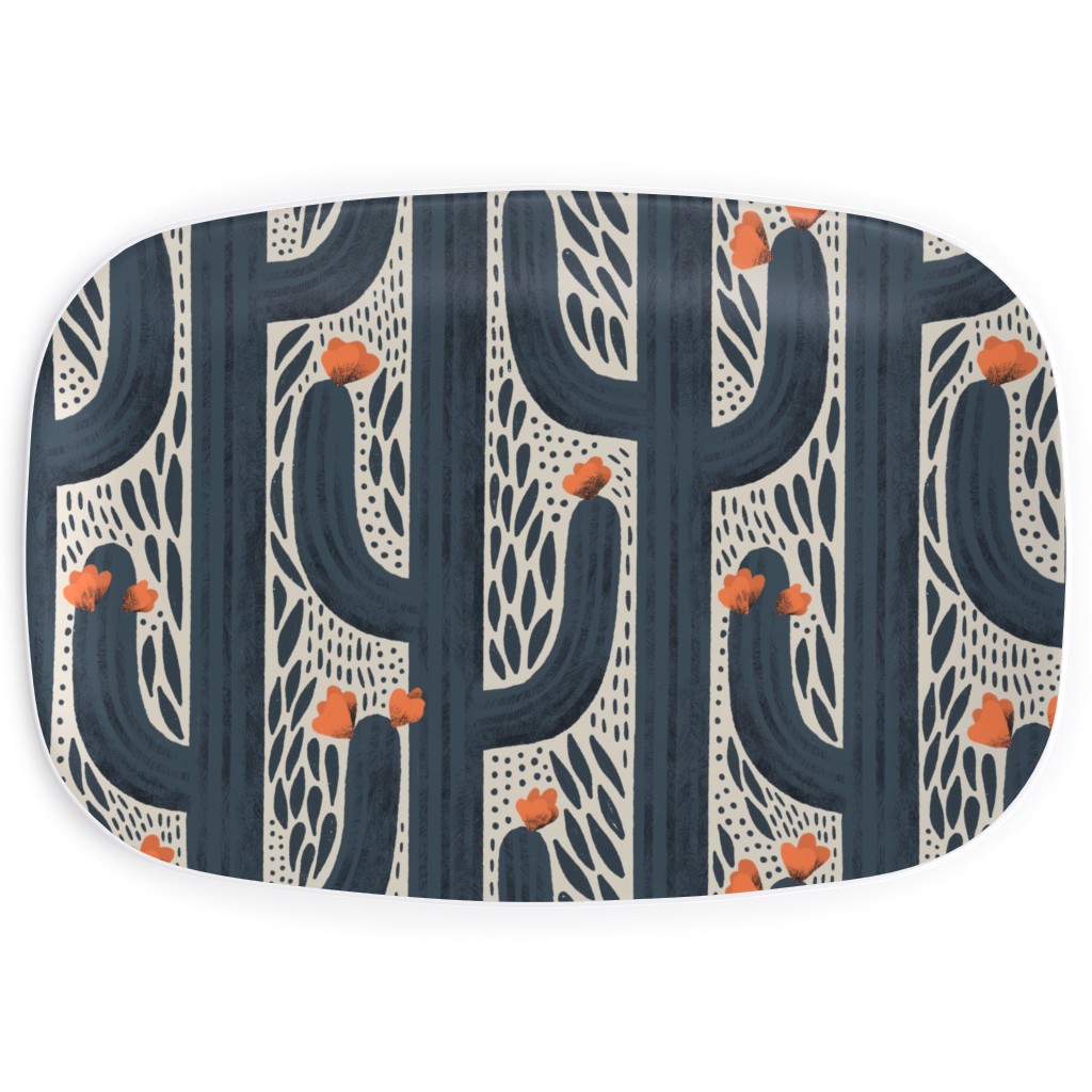 Wyatt - Cactus - Navy Serving Platter, Blue, True Blue