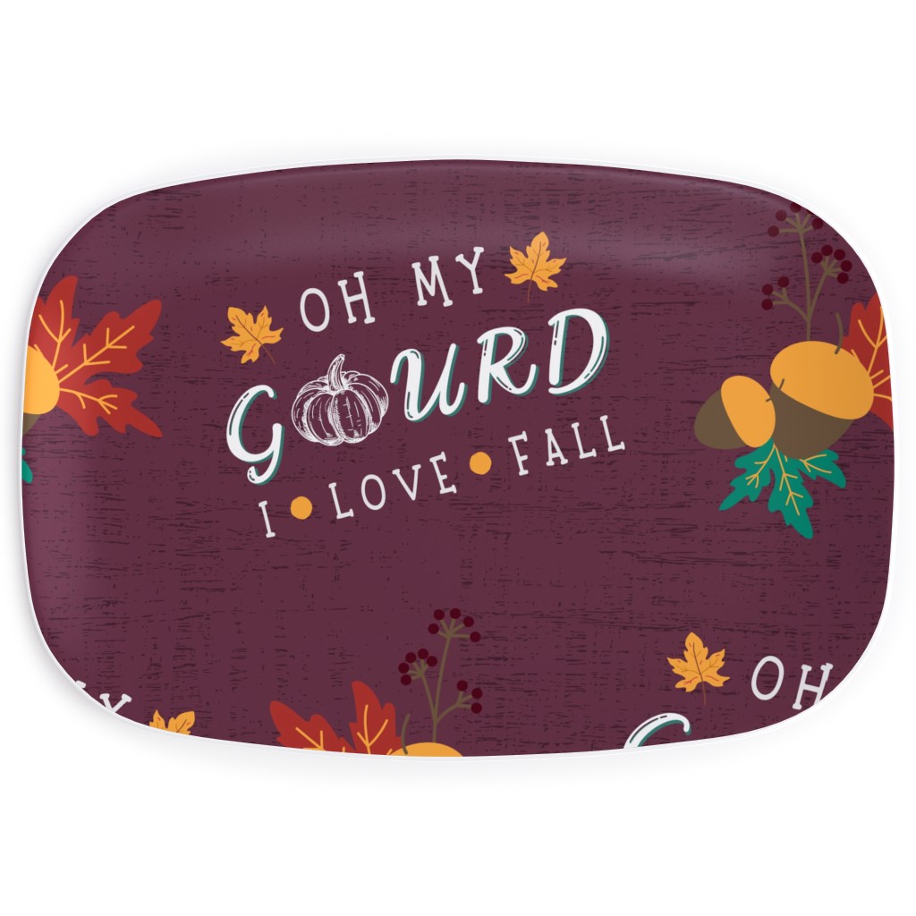 Oh My Gourd on Mauve Serving Platter, Purple, Purple