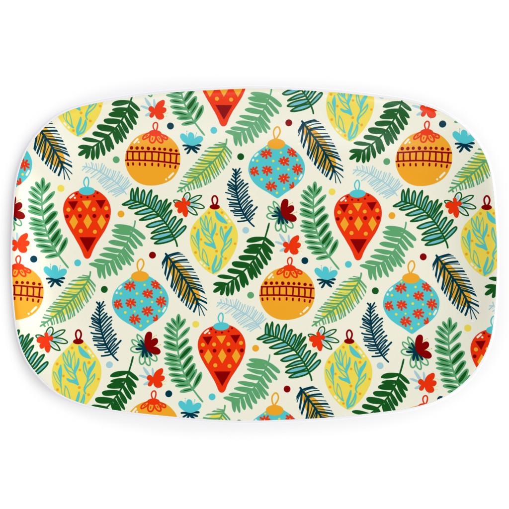 Colorful Christmas Classic - Multi Serving Platter, Multicolor