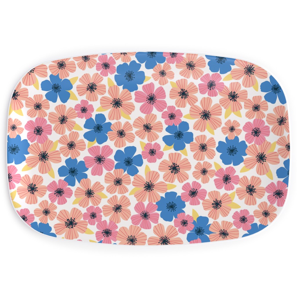 Flowerburst - Summer Mix Serving Platter, Pink