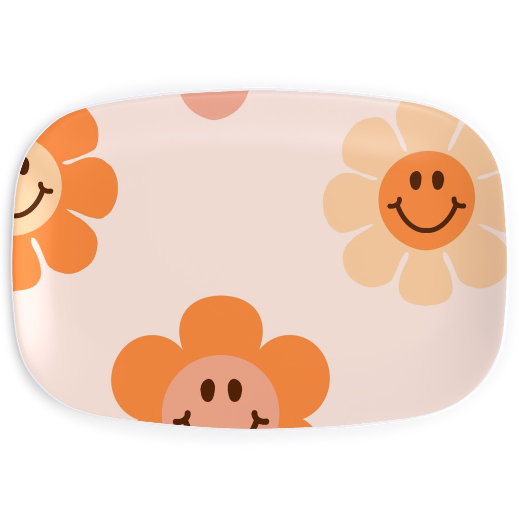 Smiley Floral - Orange Serving Platter, Orange
