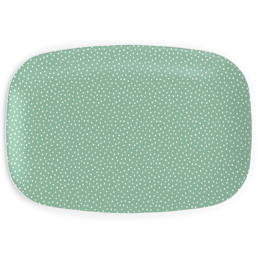 Joyful Bright Dots - Green Serving Platter, Green