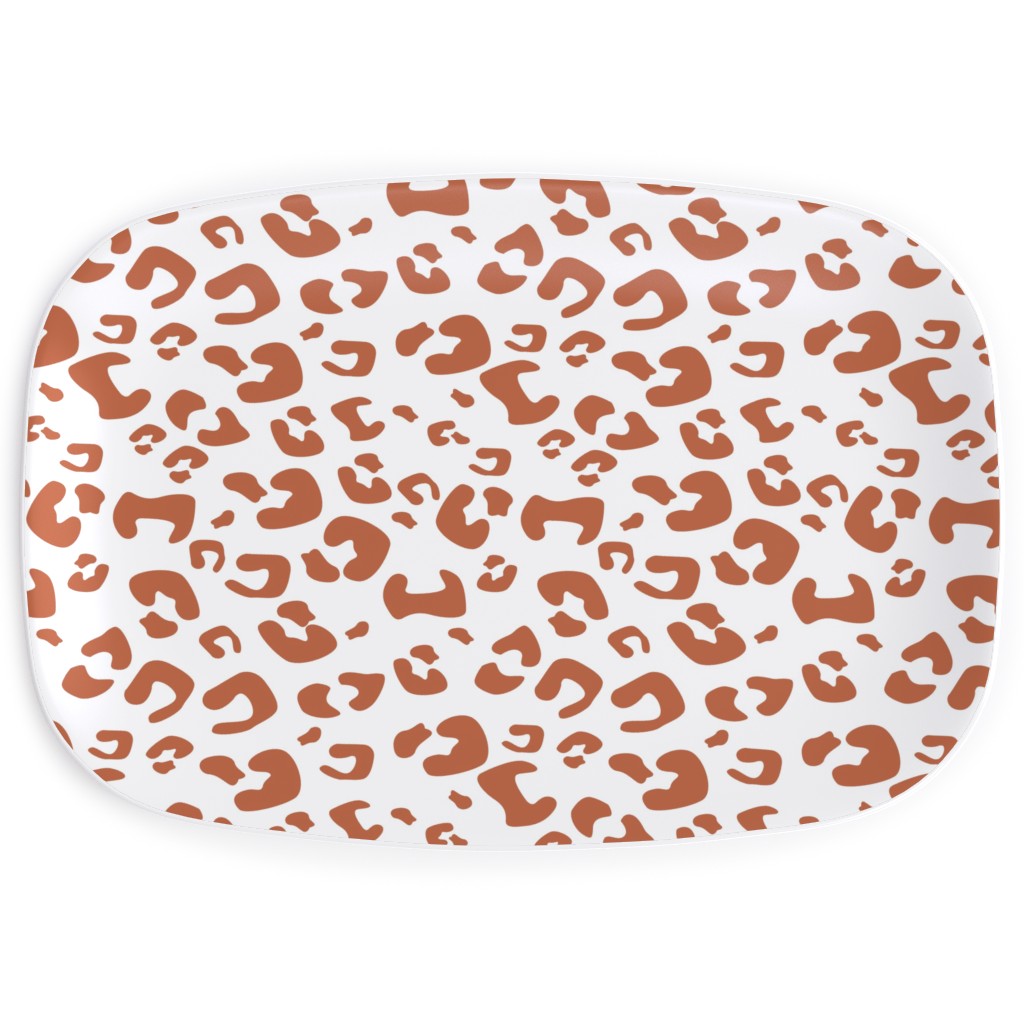 Leopard Print - Terracotta Serving Platter, Brown