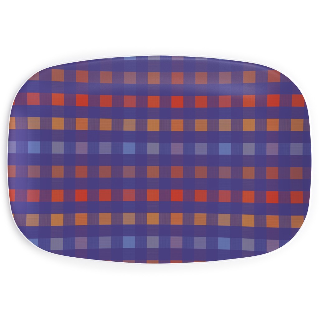 Picnic Plaid Serving Platter, Multicolor