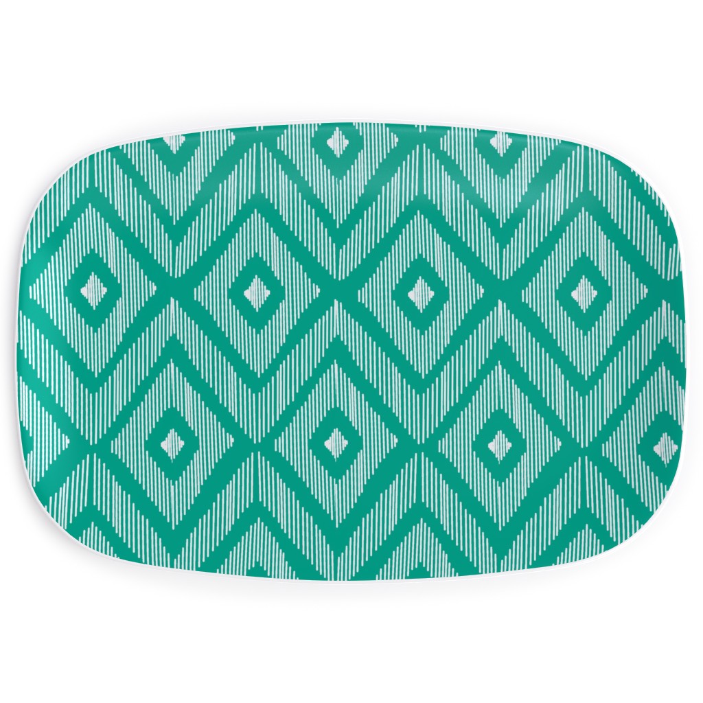 Ikat Serving Platter, Green