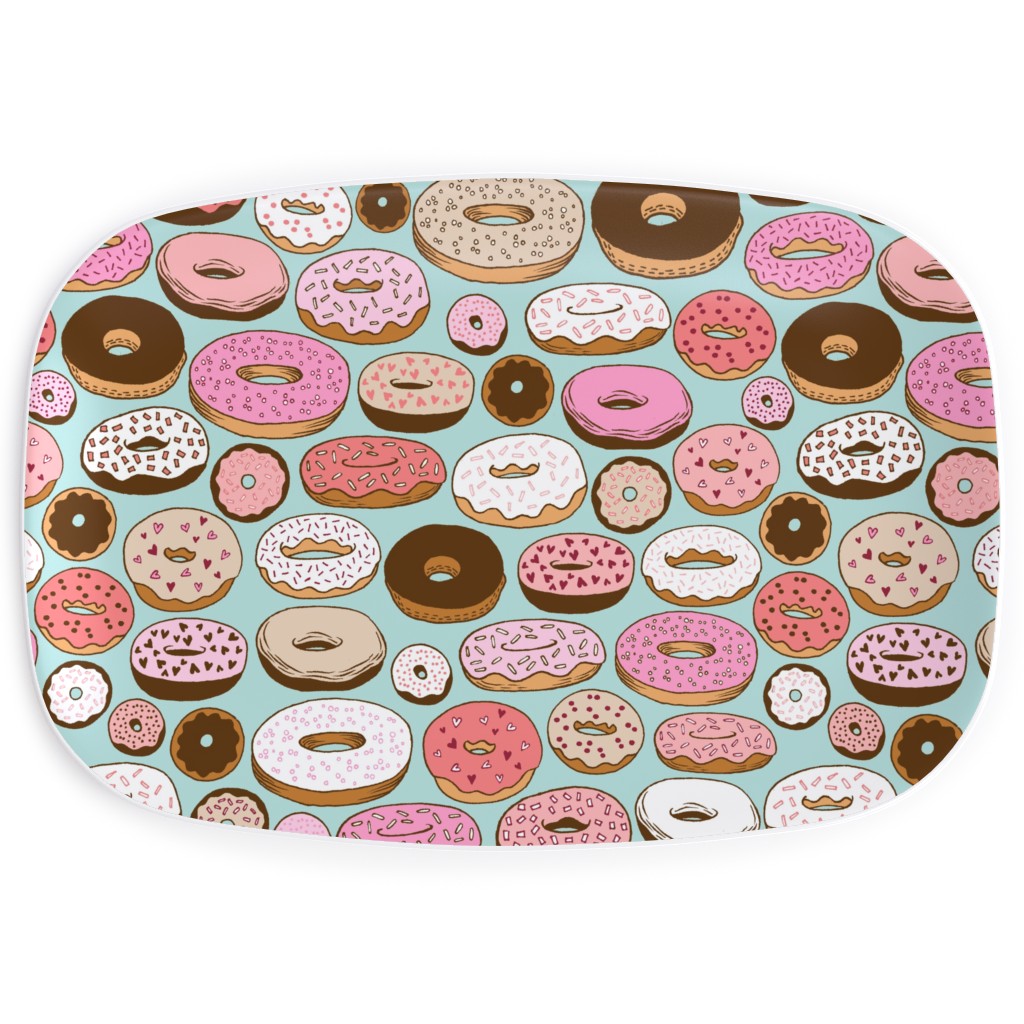 Donuts - Blue Serving Platter, Multicolor