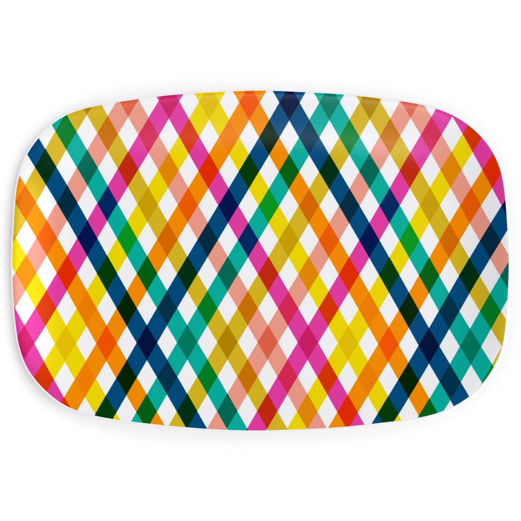 Birchdale Gingham Plaid - Multi Serving Platter, Multicolor