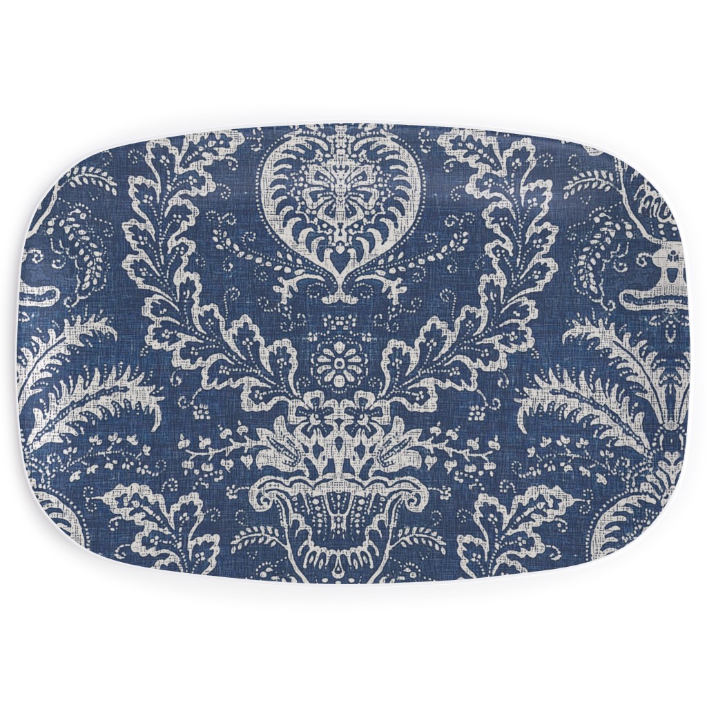 Antibes Batik - Blue Serving Platter, Blue, True Blue