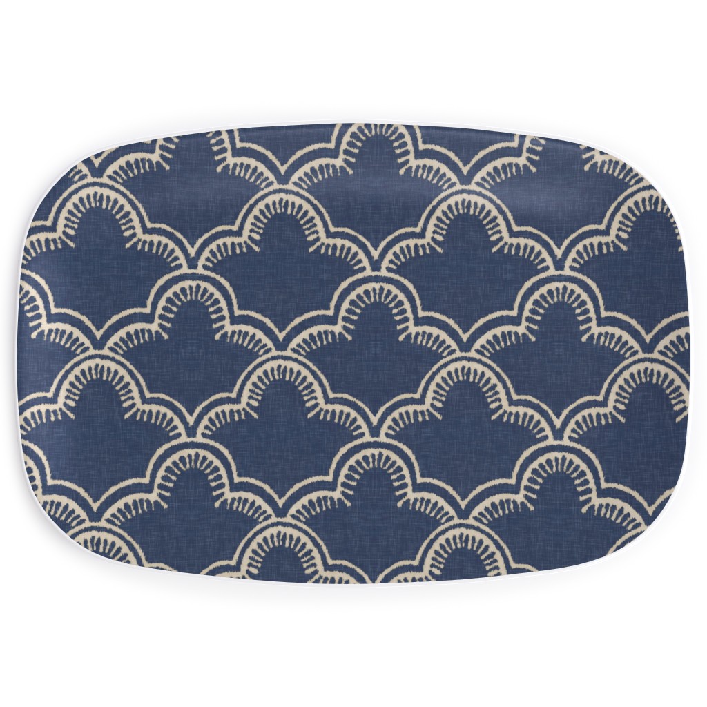 Tangier Serving Platter, Blue, Gray