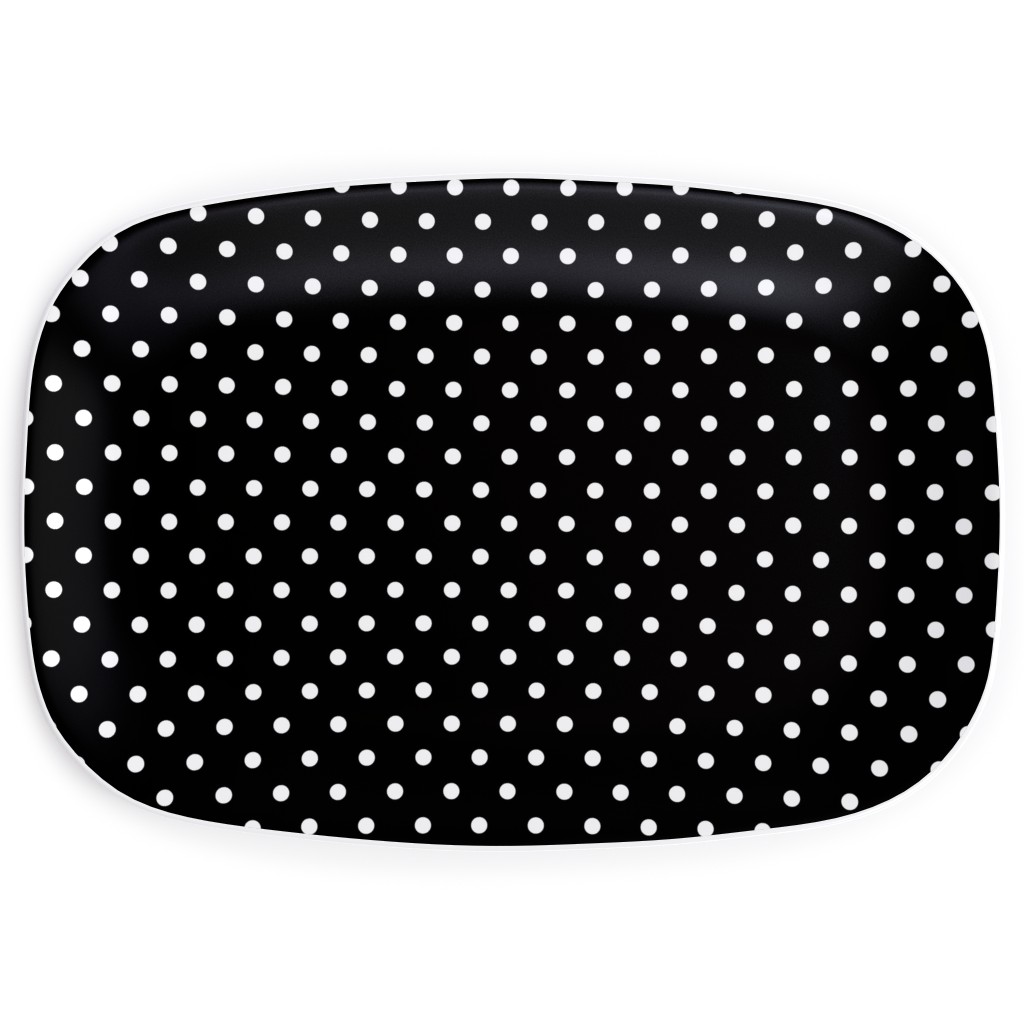 Dotty - White on Black Serving Platter, Black, Black