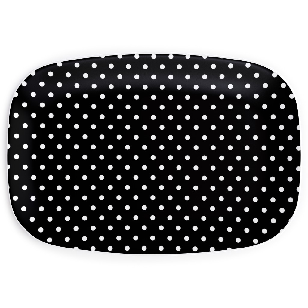 Dotty - White on Black Serving Platter, Black