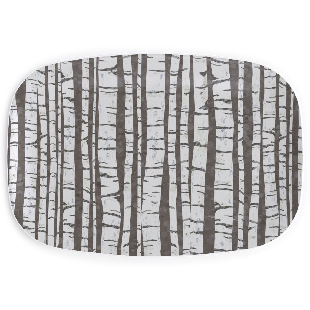 Birch Forest - Gray Serving Platter, Gray