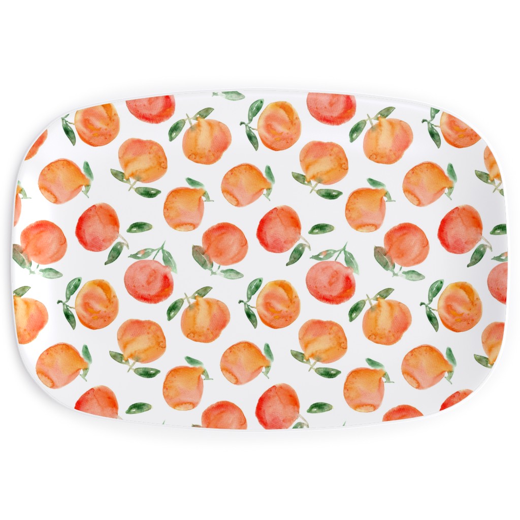 Watercolor Oranges - Orange Serving Platter, Orange