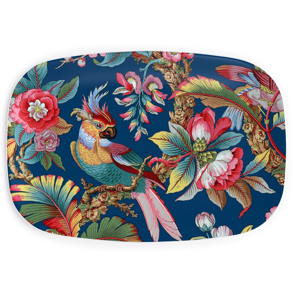 Edwardian Parrot - Bright Serving Platter, Multicolor