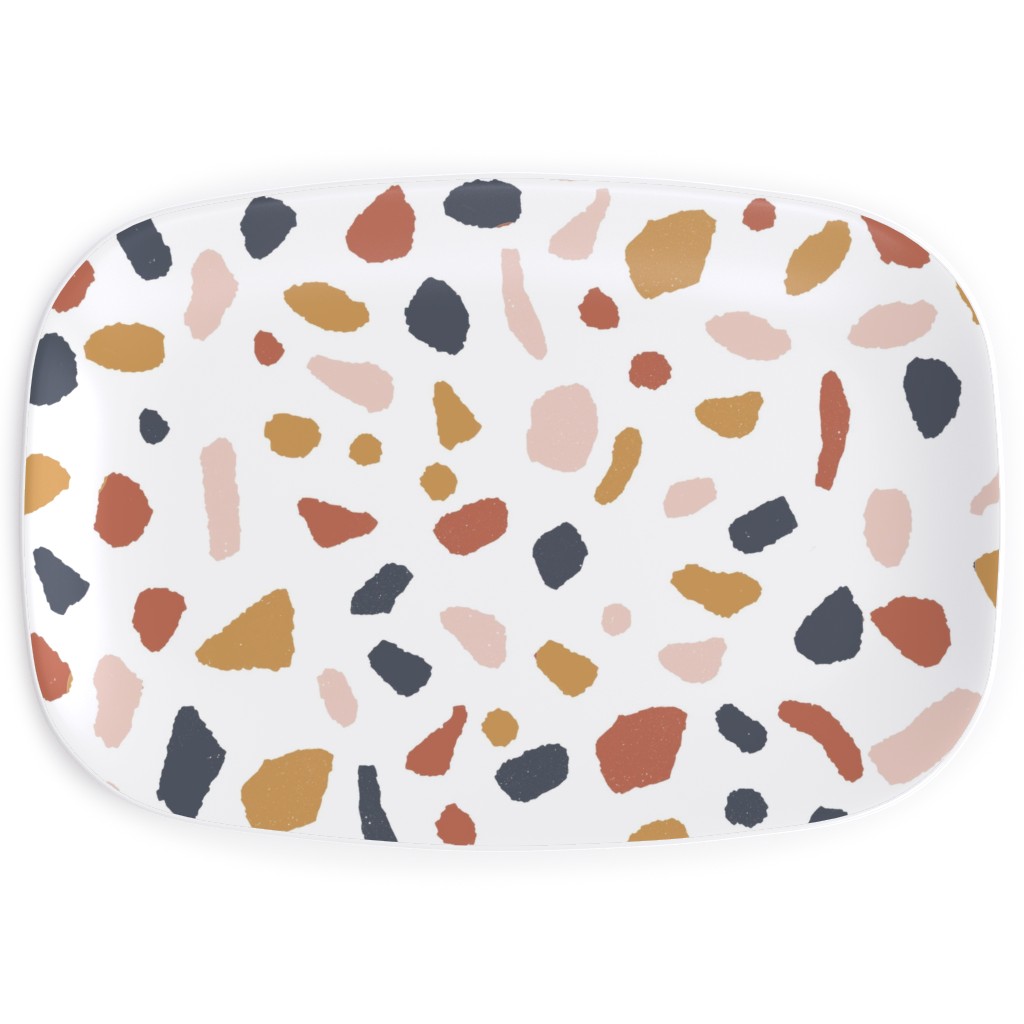 Terrazzo Tile - Neutral Serving Platter, Beige, Pearl