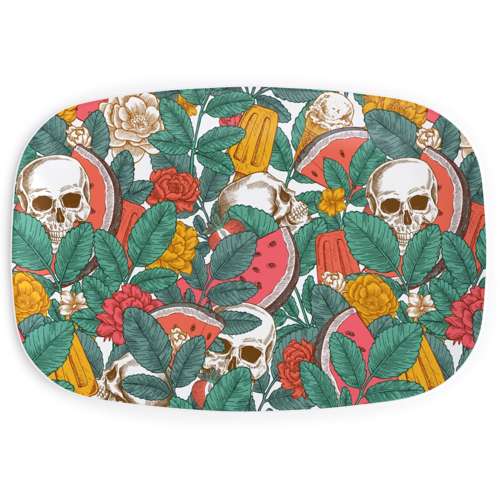 Summer Skull - Multi Serving Platter, Green, Classic Green