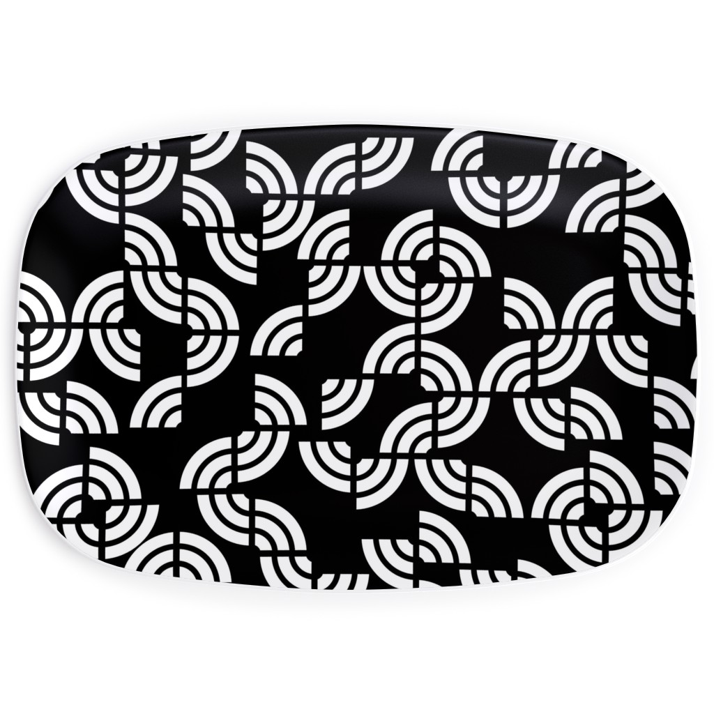 Beethoven - Black and White Serving Platter, Black, Black