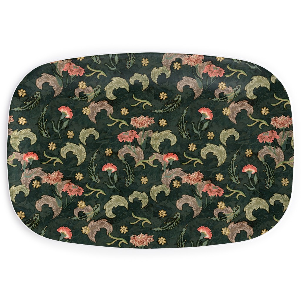 Victorian Floral - Enchanted Forest Serving Platter, Green