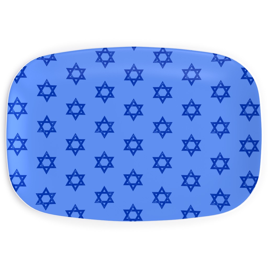 Star of David - Blue Serving Platter, Blue, True Blue