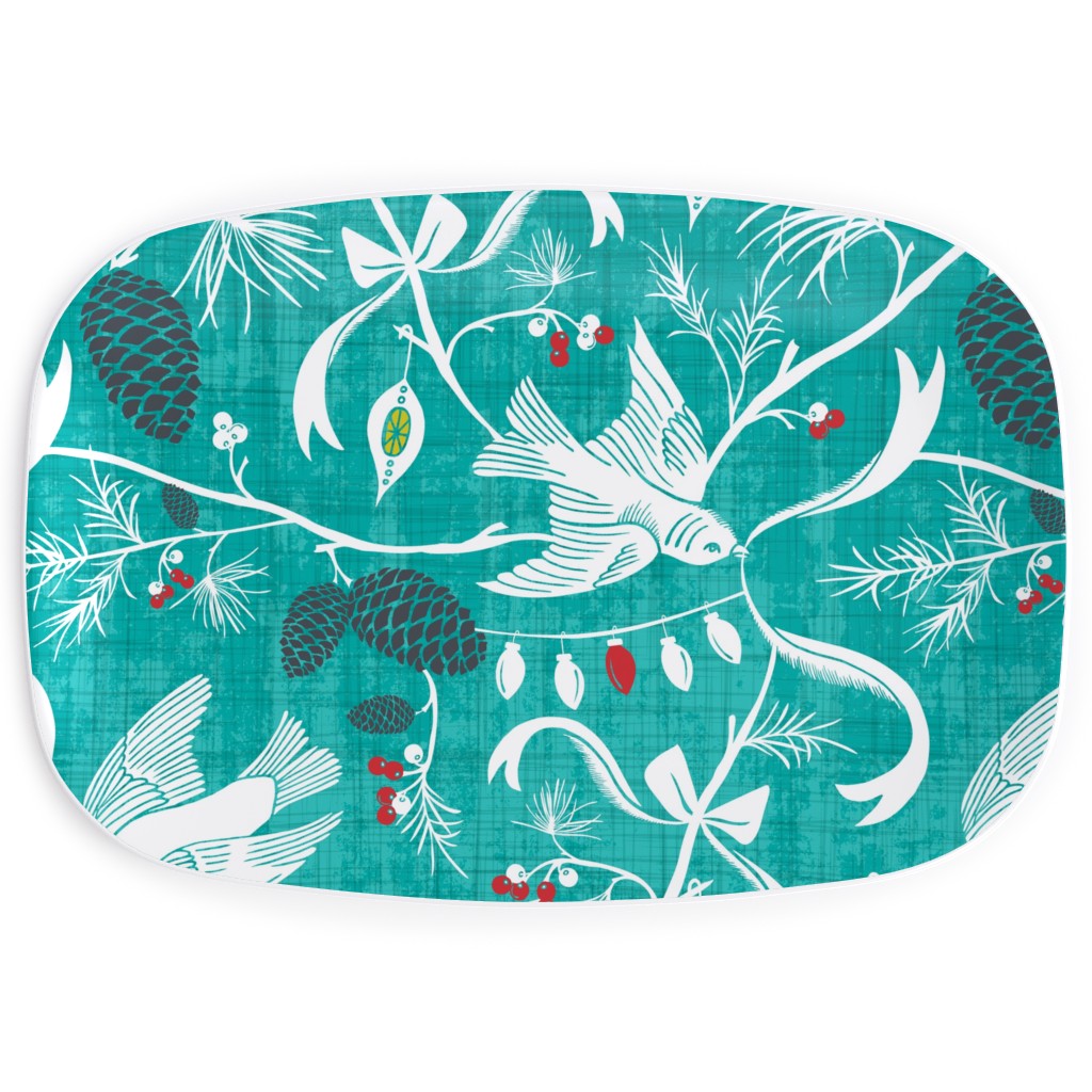 Merry Forest Serving Platter, Blue