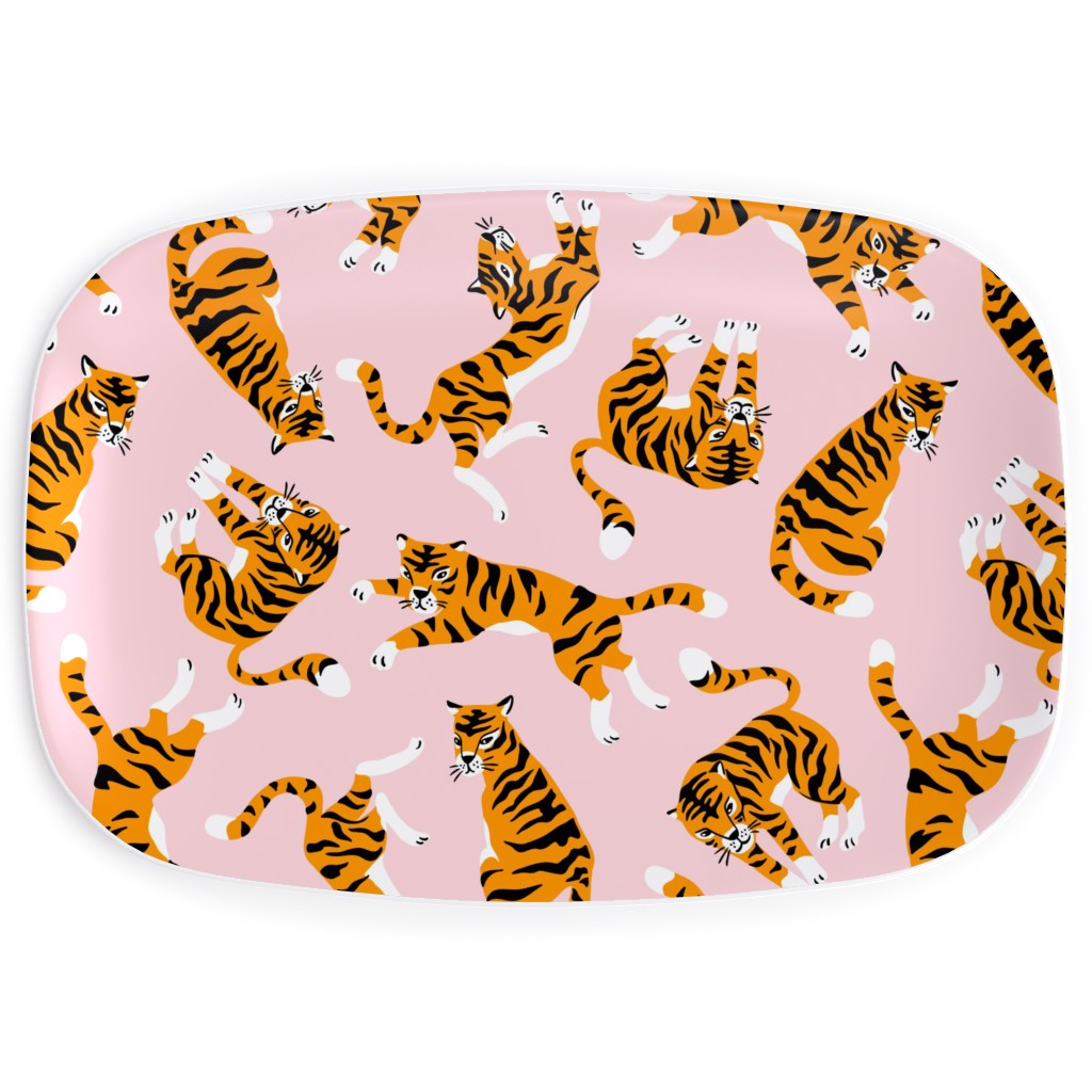 Tigers - Pink Serving Platter, Pink