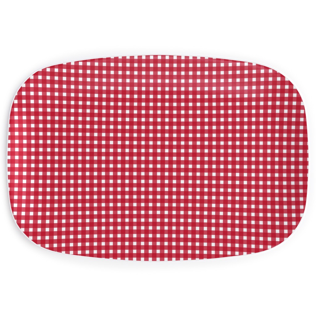 Classic Gingham - Red Serving Platter, Red
