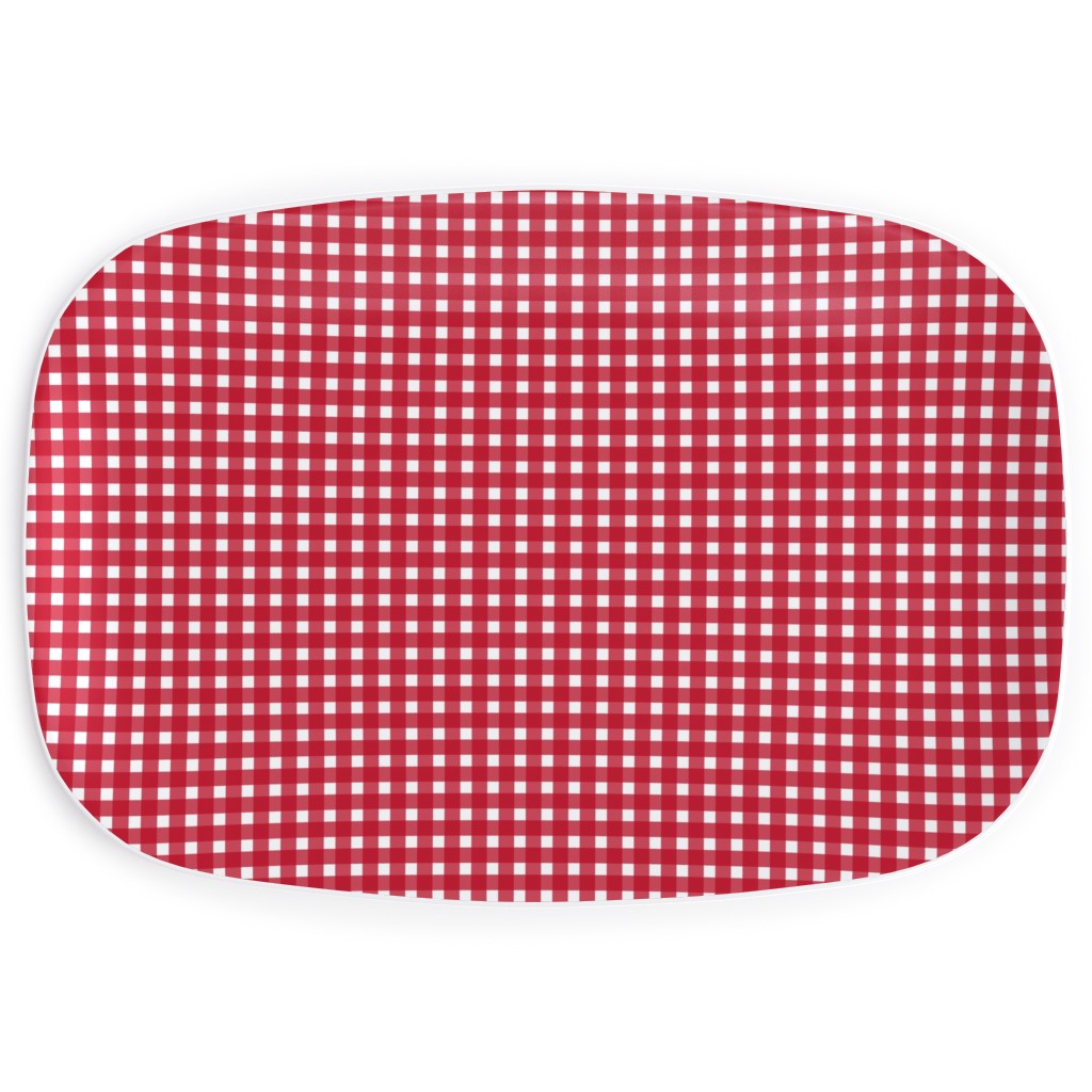 Classic Gingham - Red Serving Platter, Red, Red
