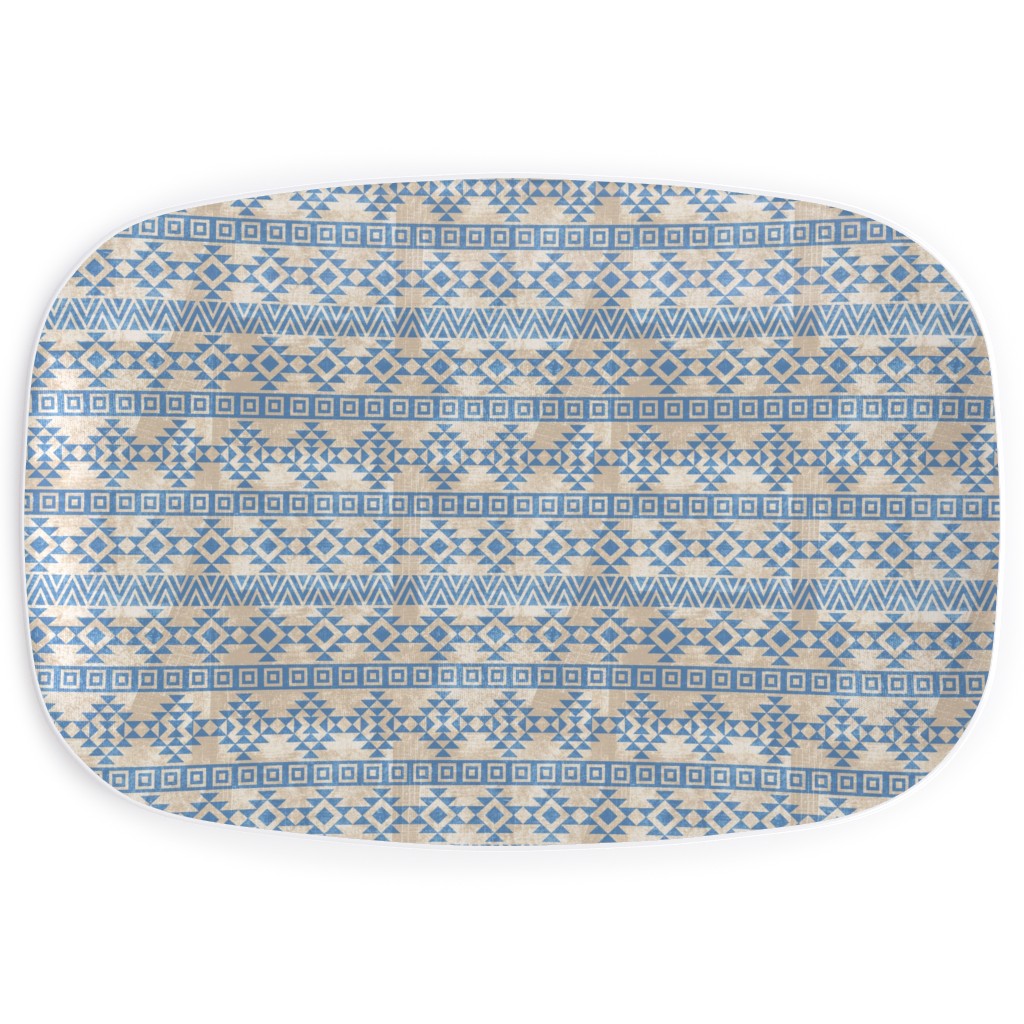 Modern Desert - Geometric Serving Platter, Blue