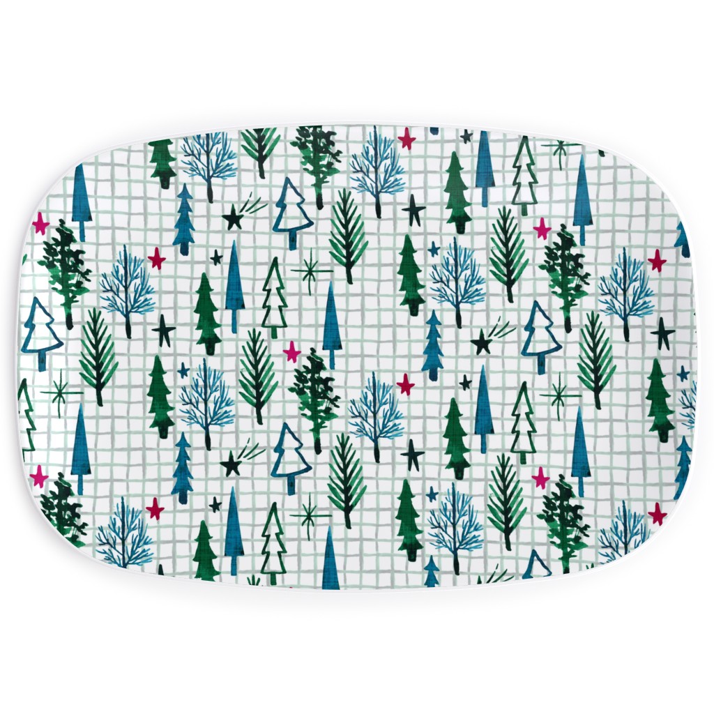 Noel Collection - Winterscape Serving Platter, Green, Classic Green