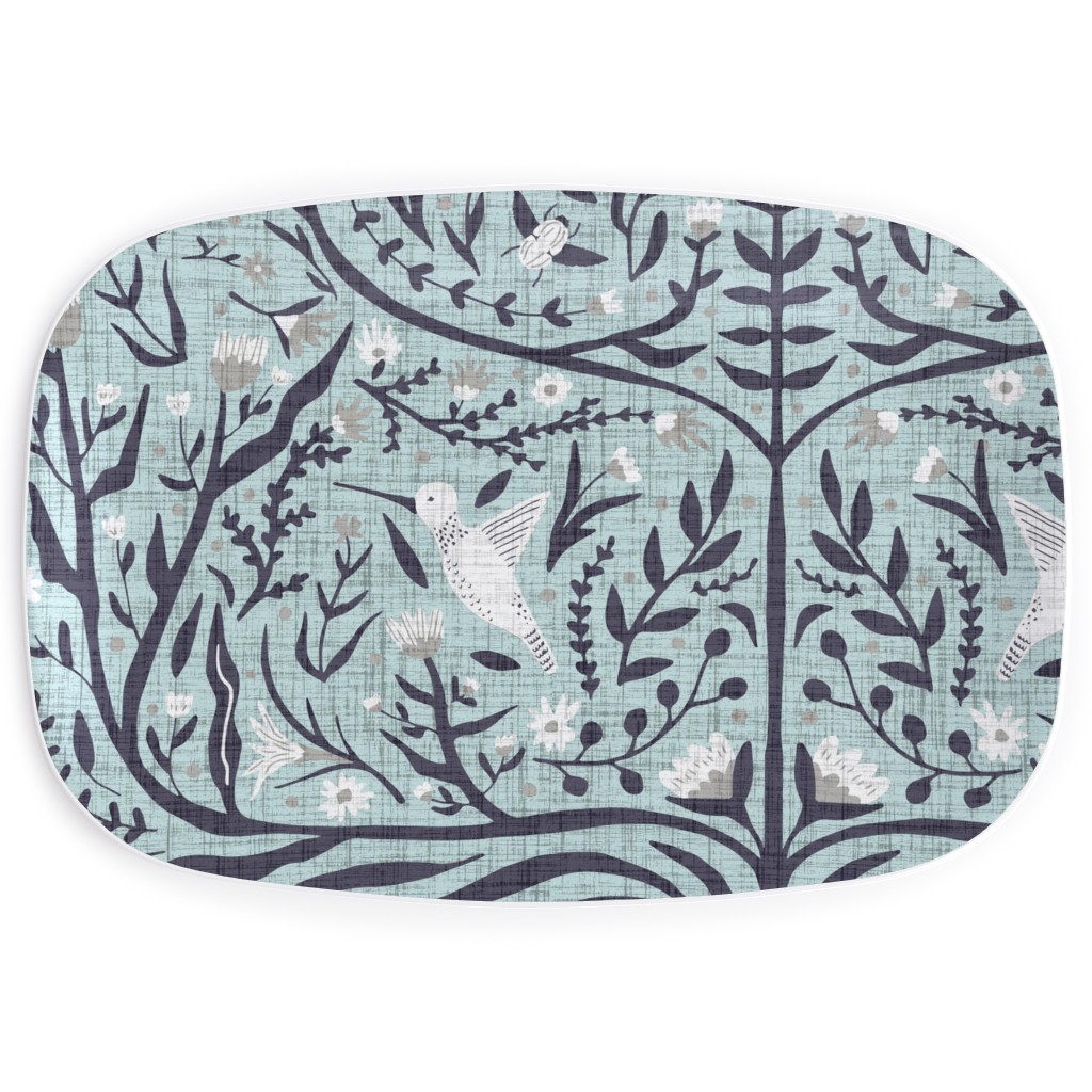 Folk Art - Pollinators Serving Platter, Blue